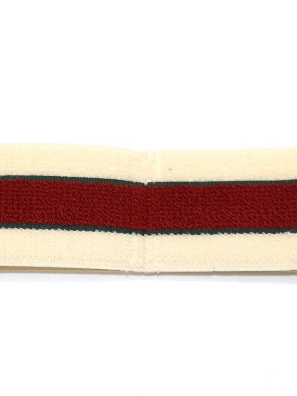 GUCCI Elastic Headband Red And White Stripe Size Small - White/Red/Green